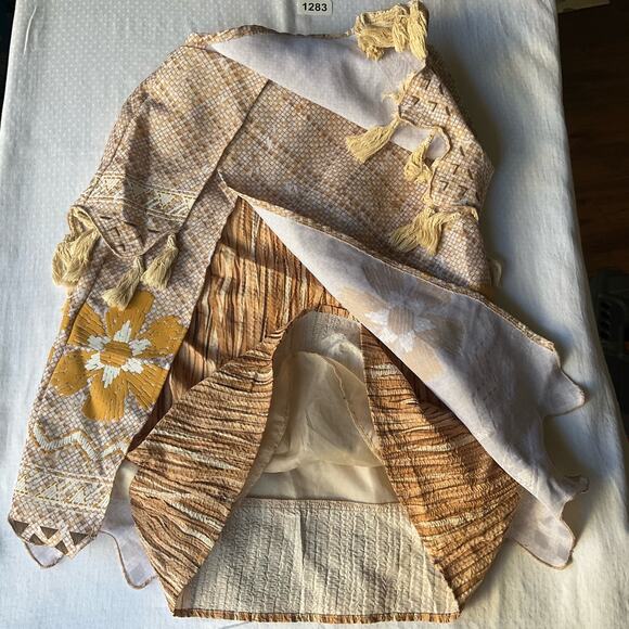 Disney Girl’s Moana Costume Knee-length Floral Skirt size 7/8, Natural Tan Beige - Picture 9 of 9